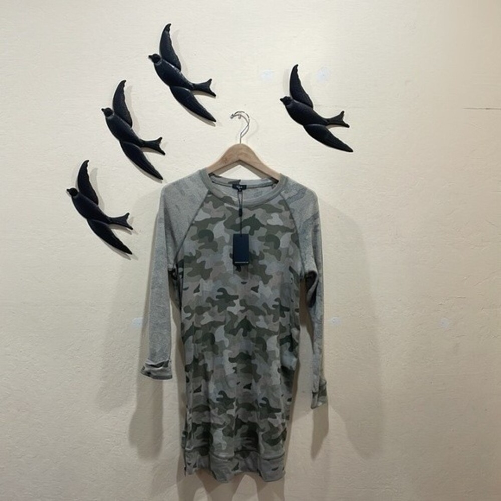 Rails Georgia Camo T-shirt Long Sleeve Side Zipper Dress - XS - New! $158 - Picture 4 of 9